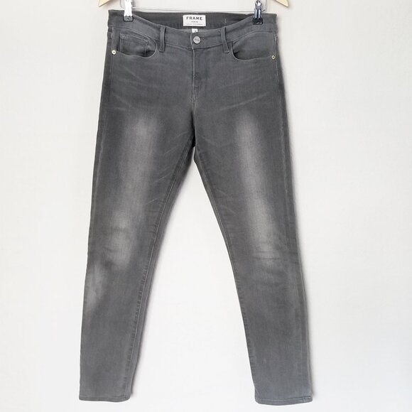 Frame Denim Le Garcon Mid Rise Slim Boyfriend Grey Jeans 28 Weyburn $219 LGJ795 - Picture 6 of 15